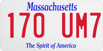 MA license plate 170UM7