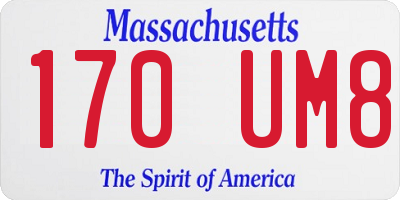 MA license plate 170UM8
