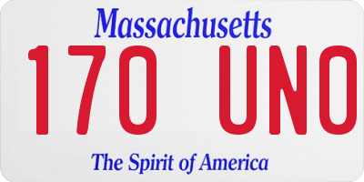MA license plate 170UN0