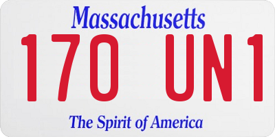 MA license plate 170UN1