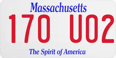 MA license plate 170UO2