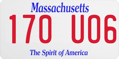 MA license plate 170UO6