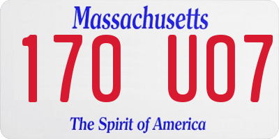 MA license plate 170UO7