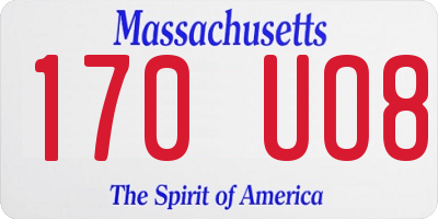 MA license plate 170UO8