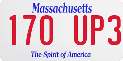MA license plate 170UP3