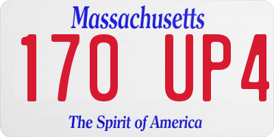 MA license plate 170UP4