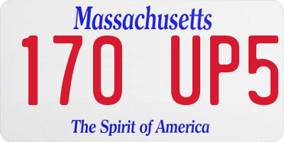 MA license plate 170UP5