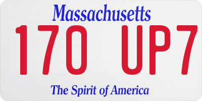 MA license plate 170UP7