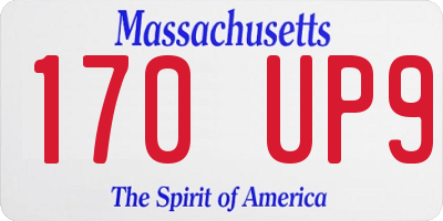 MA license plate 170UP9