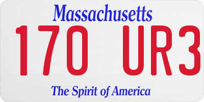 MA license plate 170UR3
