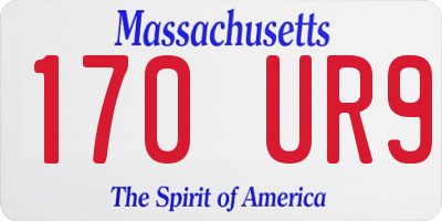 MA license plate 170UR9