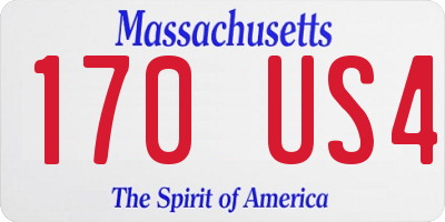 MA license plate 170US4