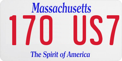 MA license plate 170US7
