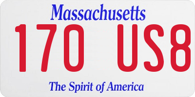 MA license plate 170US8