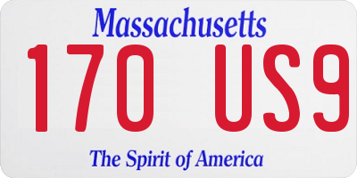 MA license plate 170US9