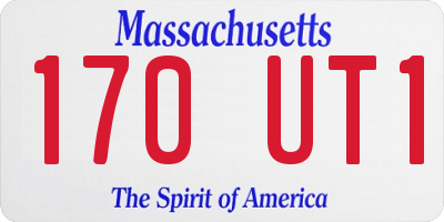 MA license plate 170UT1