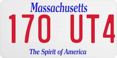 MA license plate 170UT4