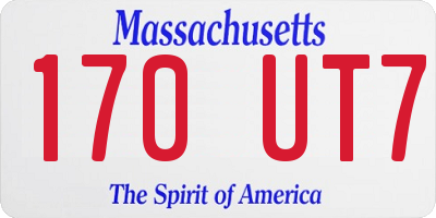 MA license plate 170UT7