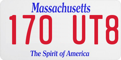 MA license plate 170UT8