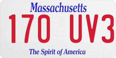 MA license plate 170UV3