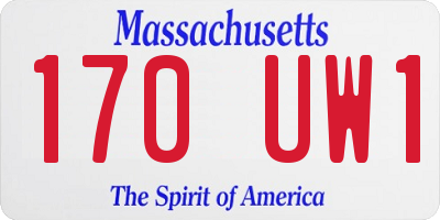 MA license plate 170UW1