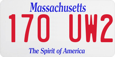 MA license plate 170UW2