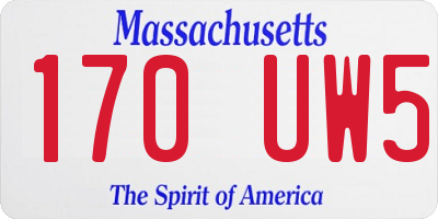 MA license plate 170UW5