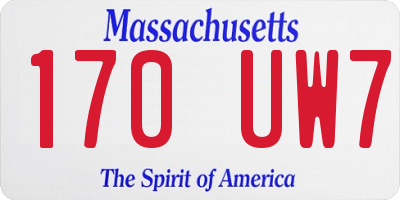MA license plate 170UW7
