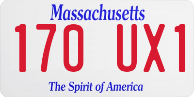 MA license plate 170UX1