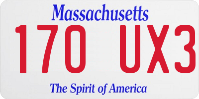 MA license plate 170UX3