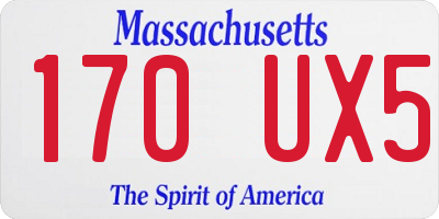 MA license plate 170UX5