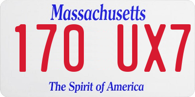 MA license plate 170UX7