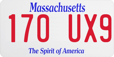 MA license plate 170UX9