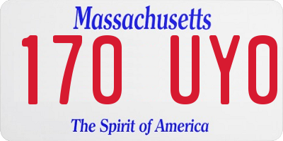 MA license plate 170UY0