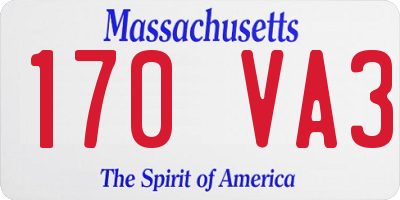 MA license plate 170VA3