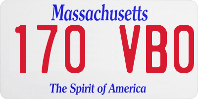 MA license plate 170VB0