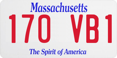 MA license plate 170VB1