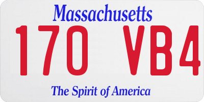 MA license plate 170VB4