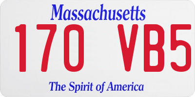 MA license plate 170VB5
