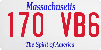MA license plate 170VB6