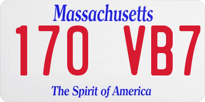MA license plate 170VB7
