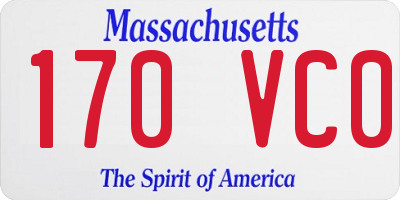 MA license plate 170VC0
