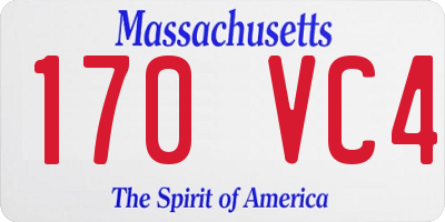 MA license plate 170VC4