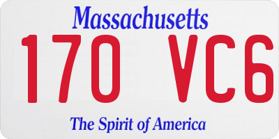 MA license plate 170VC6