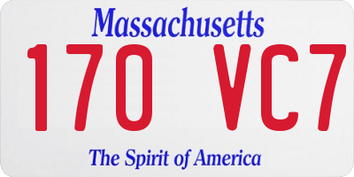 MA license plate 170VC7