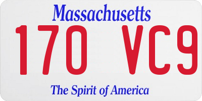 MA license plate 170VC9