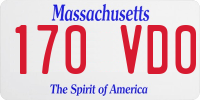MA license plate 170VD0