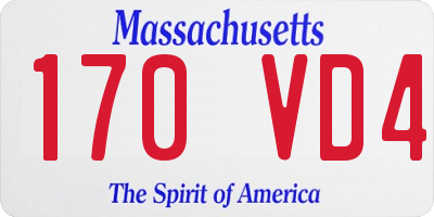 MA license plate 170VD4