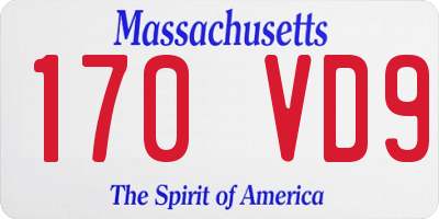 MA license plate 170VD9