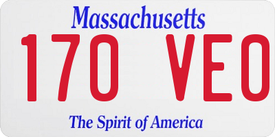 MA license plate 170VE0